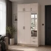 Šatní skříň Doros Rondy se zrcadlem a nadstavcem Kašmír 3 dvere 121x52x236 (80738475)