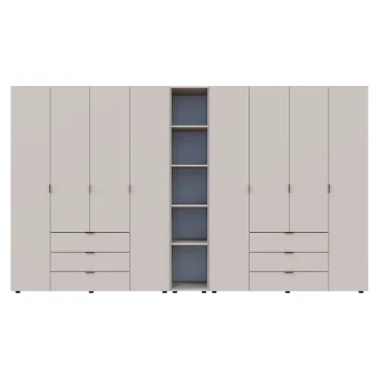 Skříň na oblečení Doros Gelar s regálem Kašmír 4+4 dveře 348,2 × 49,5 × 203,4 (80737654)