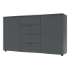 Komoda Doros Ron 5 Grafit 2 dveře 4 zásuvky 140 × 38 × 81 (44900235)