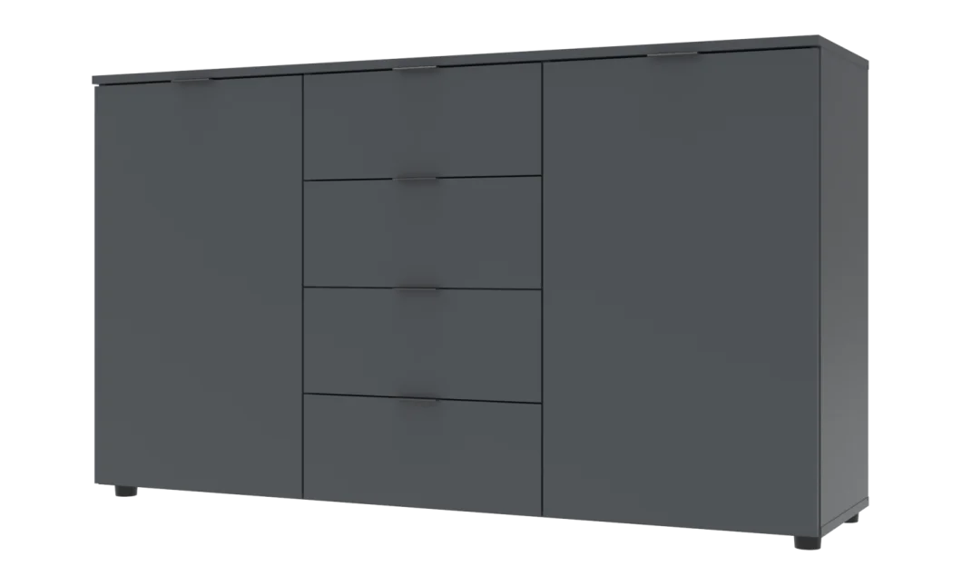 Komoda Doros Ron 5 Grafit 2 dveře 4 zásuvky 140 × 38 × 81 (44900235)