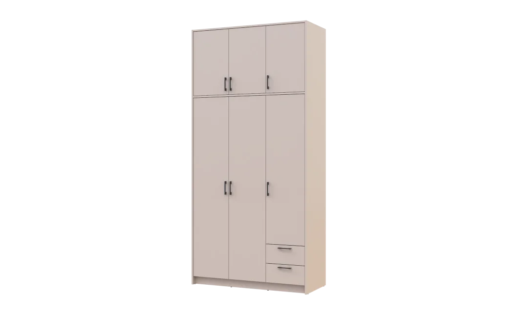 Šatní skříň Doros Rondy s s vysokým nástavcem Kašmír 3 dvere 121x52x260 (80738485)