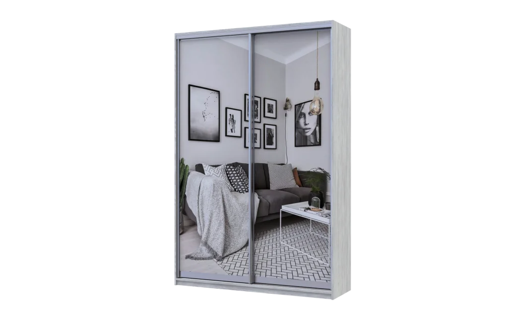Šatní skříň Doros City Light Borovice Natti 2 zrcadla 120×60×225 (80736502)