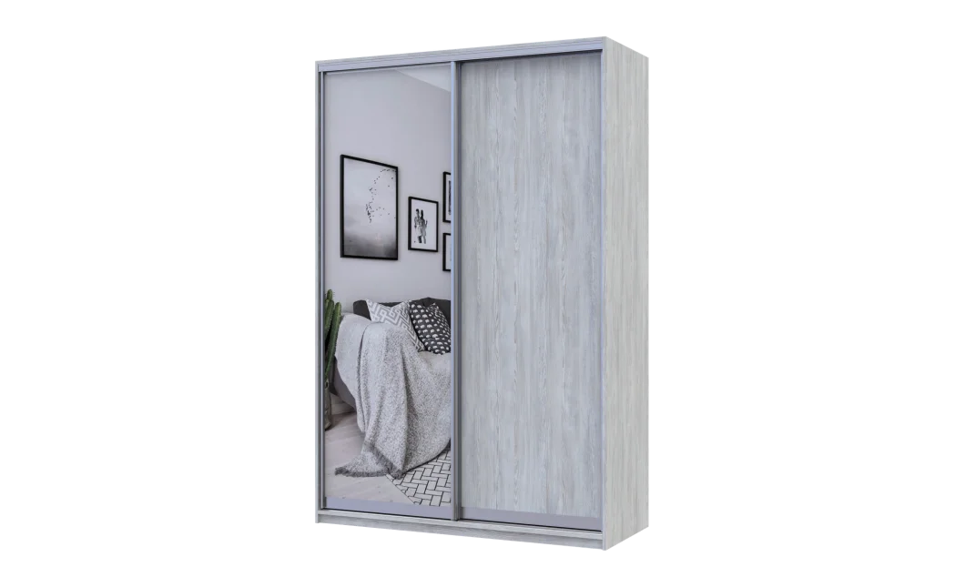 Šatní skříň Doros City Light Borovice Natti 1 DTD / 1 zrcadlo 150×60×225 (80736510)