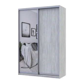 Šatní skříň Doros City Light Borovice Natti 1 DTD / 1 zrcadlo 150×60×225 (80736510)