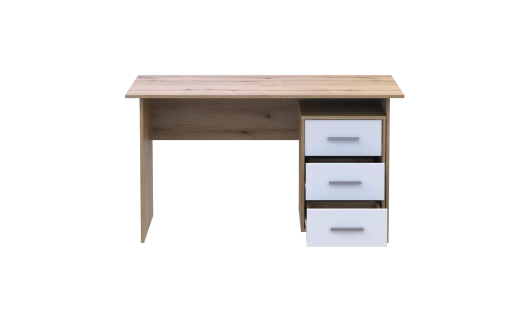 Kancelářský stůl Doros T3 Dub Evok/Bílý Dřevo 120 × 68 × 78 (41901064)