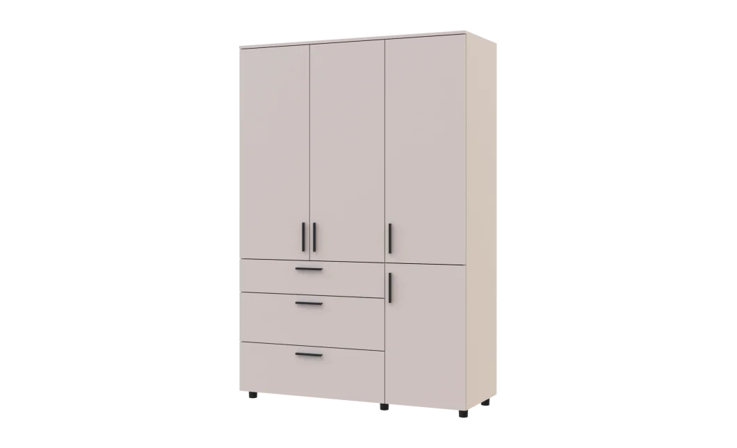 Skříň na oblečení Doros Thorn Kašmír 3 DTD/3Š tyč 135х51.6х200 (44900497)