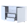 Komoda Doros Ron 5 Bílý 2 dveře 4 zásuvky 140 × 38 × 81 (44900223)