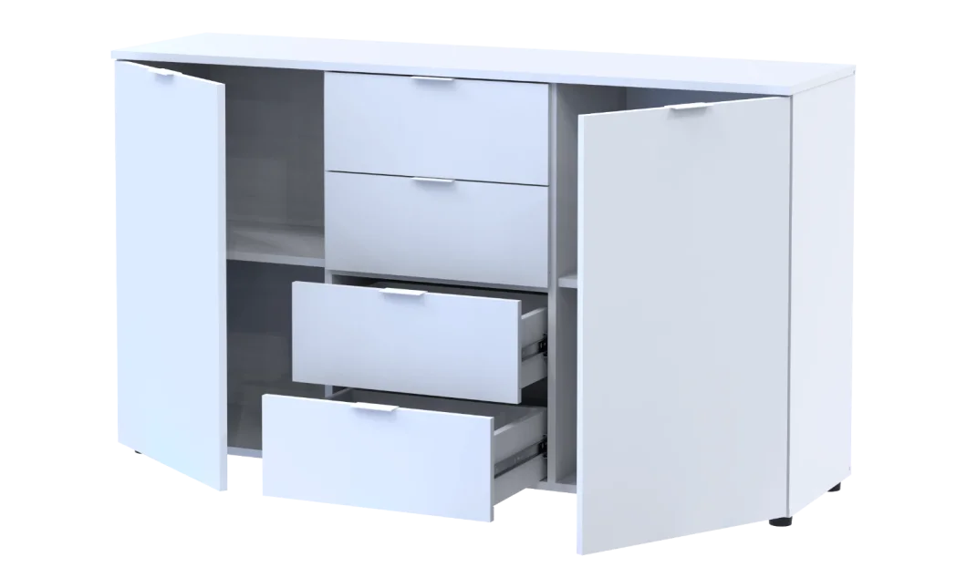 Komoda Doros Ron 5 Bílý 2 dveře 4 zásuvky 140 × 38 × 81 (44900223)