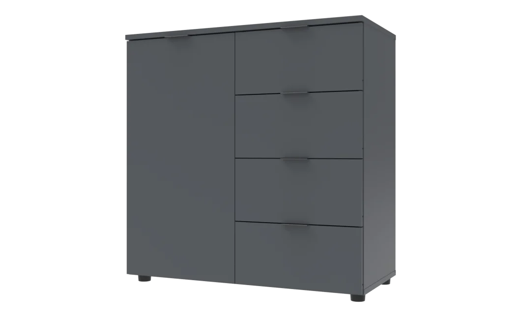 Komoda Doros Ron 1 1 dveře 4 zásuvky Grafit 80 × 38 × 81 (41516006)