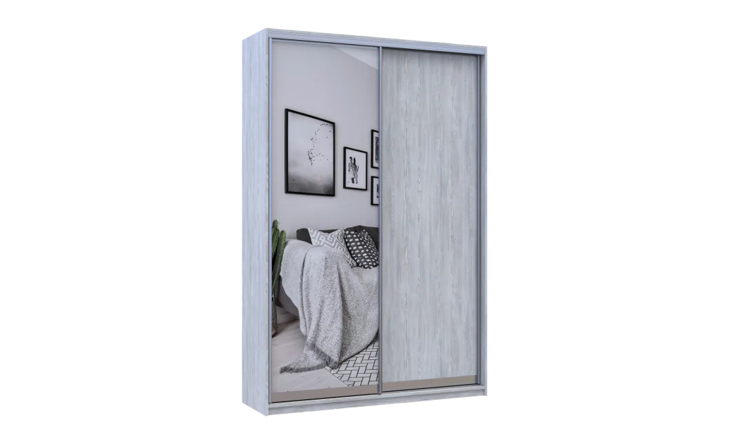Šatní skříň Doros City Light Borovice Natti 1 DTD / 1 zrcadlo 120×60×225 (80736498)