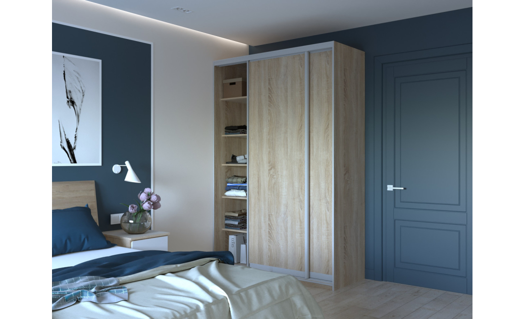 Šatní skříň Doros City Light Dub Sonoma 2 DTD 150×60×225 (42002012)
