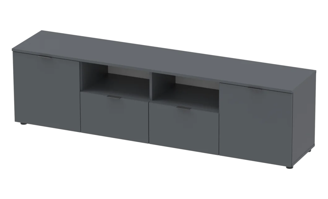Komoda Doros Ron 4 Grafit 2 dveře 2 zásuvky 180 × 38 × 50 (44900234)