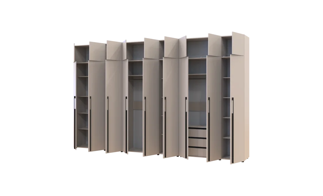 Kleiderschrank mit Schubladen, Regalen und Aufsatzschrank Doros Kasper Kaschmir 3+3+3 LTD 405 × 50 × 245 cm (42005736)