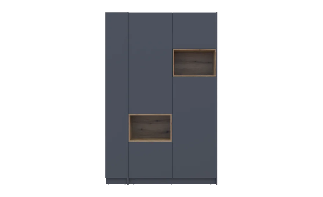 Šatní skříň s výklenkem a regálem Doros Dale Antracit/Dub Evok 2 dveře 143,2×52×220 (42005337)