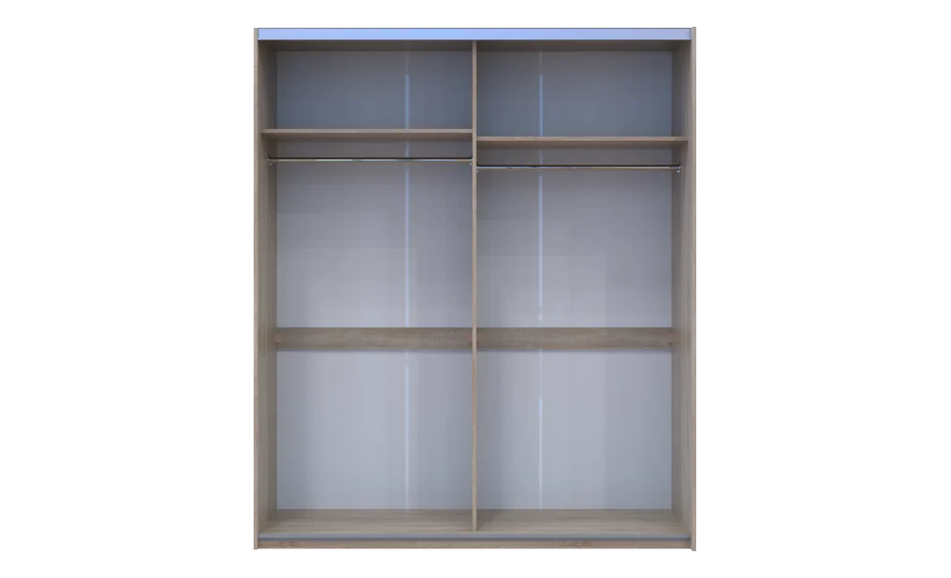 Skříň s posuvnými dveřmi Doros L-Caiser Dub Sonoma vložky Bílá 2 DTD 180x60x213 (65789455)