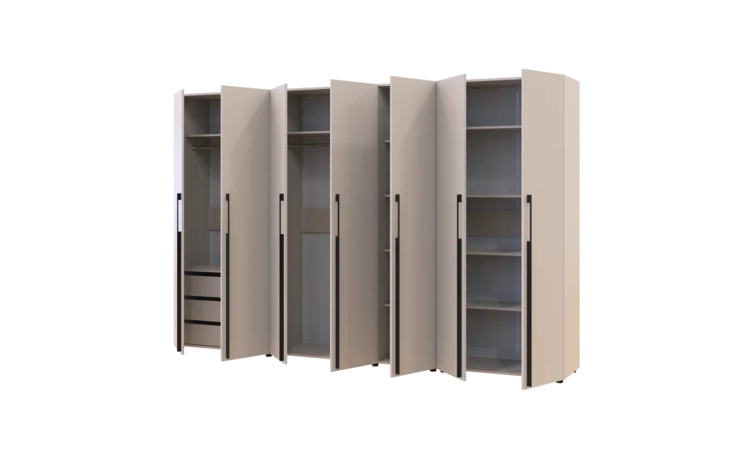 Kleiderschrank mit Regalen und Schubladen Doros Kasper Kaschmir 2+3+2 LTD 315 × 50 × 204 cm (42005738)
