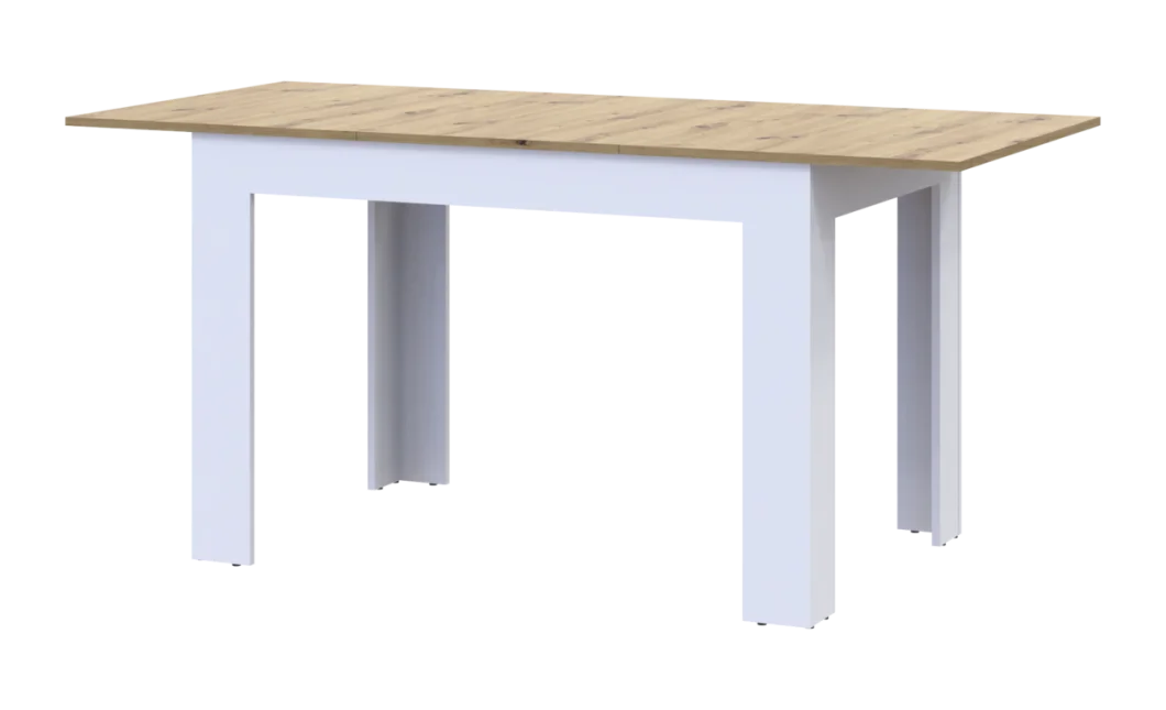 Jídelní stůl Doros Flint Bílý/Dub Artisan 120/170x80x78 (41510130)