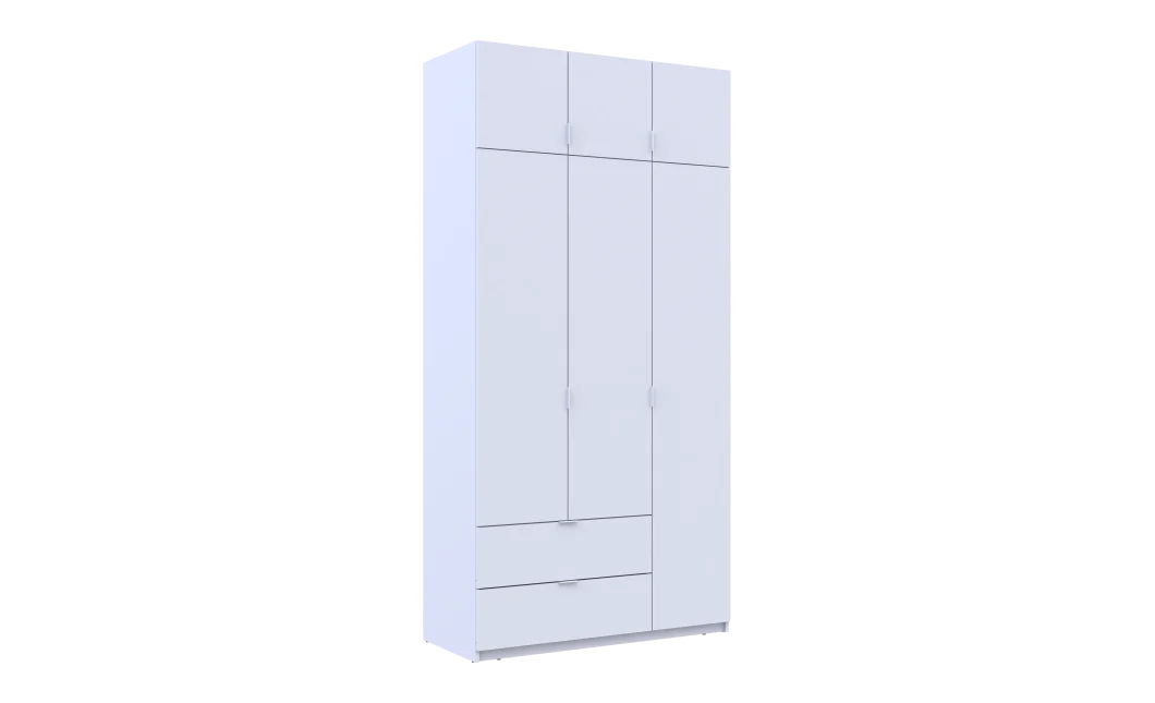 Šatní skříň Lukas Bílý/Bílý 3 dveře 120x50x240 (80737796)