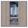 Šatní skříň Doros City Light Dub Sonoma 2 DTD / 1 zrcadlo 225×60×225 (42002135)
