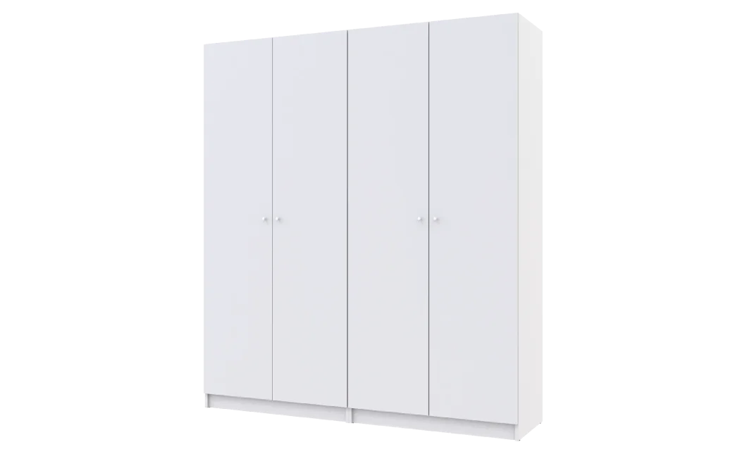 Skříň na oblečení Doros Promo Bílá 2+2 dveře 180×48×204 (42005008)