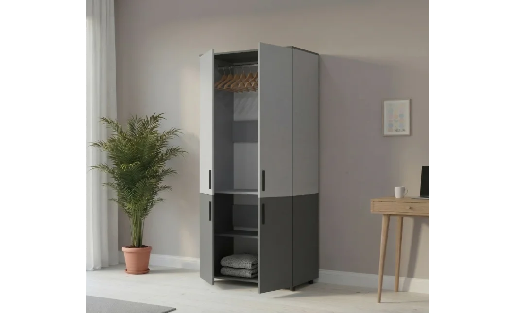 Skříň na oblečení Doros Thorn Antracit/Šedá 2 DTD tyč 90х51.6х200 (44900471)