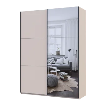 Šatní skříň s posuvnými dveřmi Doros G-Caiser Kašmír / Kašmír 1 DTD / 1 zrcadlo / 3 části 180x60x240 (42005321)