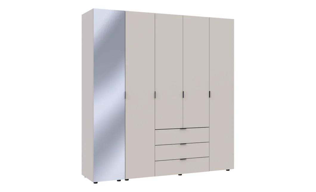 Skříň na oblečení Doros Gelar Kašmír 4 dveře/zrcadlo 194 × 49,5 × 203,4 (80737659)