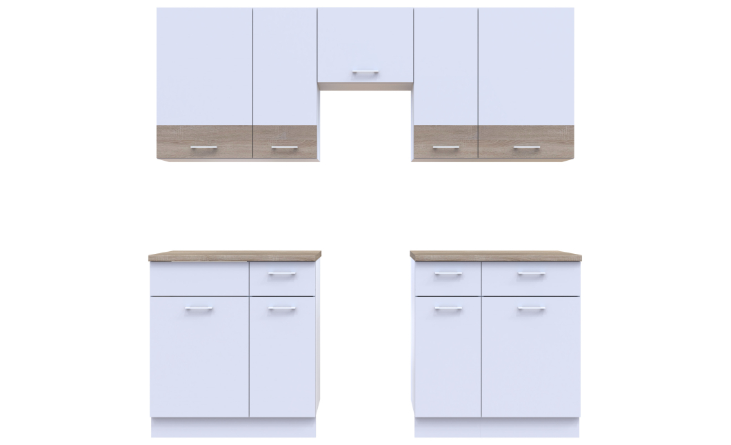 Kuchyně Lea Doros 2,6 m Bílá/Dub Sonoma DTD 260×60×250 (81000009)