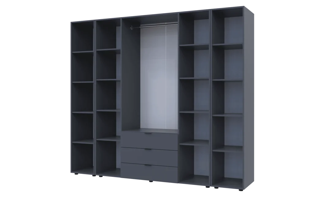 Set Doros Gelar se 2 regálů Grafit 4 dveře 231,4×49,5×203,4 (42005064)