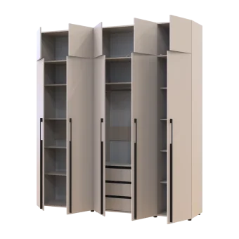 Kleiderschrank mit Schubladen, Regalen und Aufsatzschrank Doros Kasper Kaschmir 2+3 LTD 225 × 50 × 245 cm (42005556)