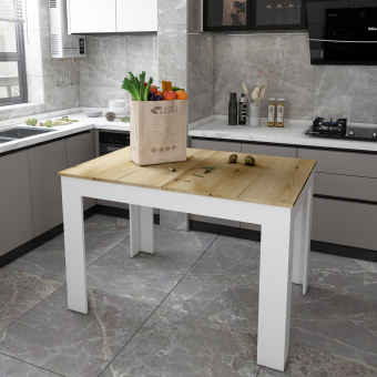 Jídelní stůl Doros Flint Bílý/Dub Artisan 120/170x80x78 (41510130)