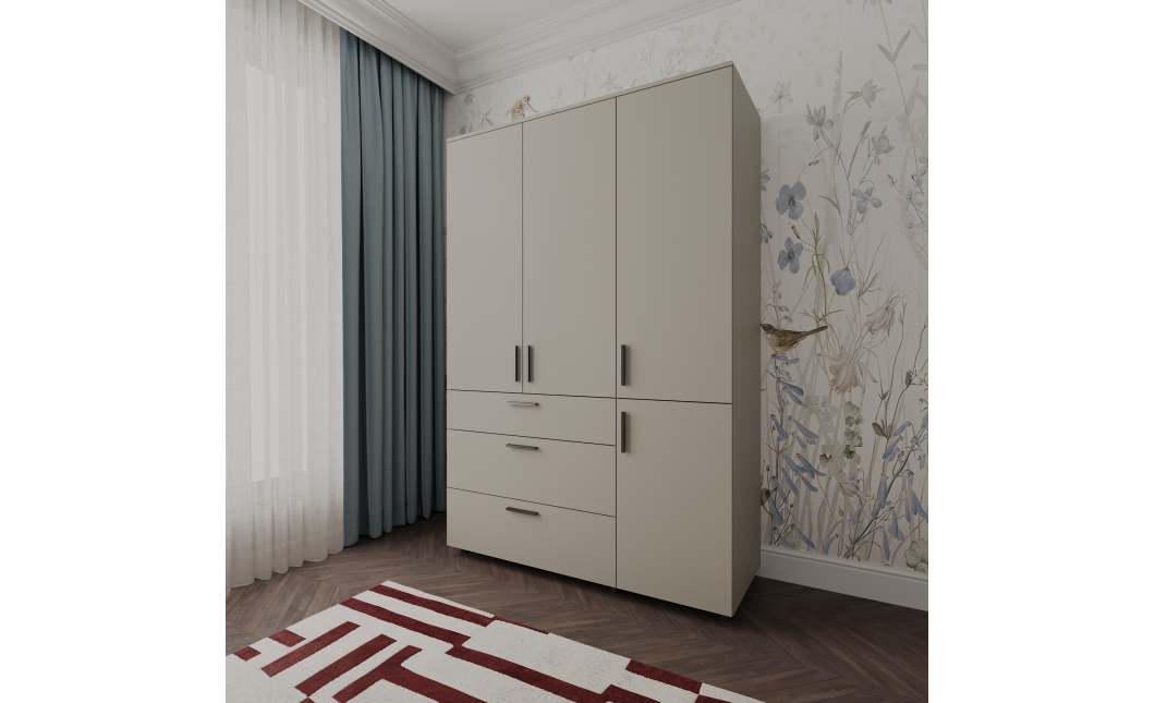 Skříň na oblečení Doros Thorn Kašmír 3 DTD/3Š tyč 135х51.6х200 (44900497)