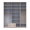 Šatní skříň Doros Rondi s věšákem, zrcadlem a vysokým nástavcem Kašmír 4 dvere 220x52x260 (42005408)
