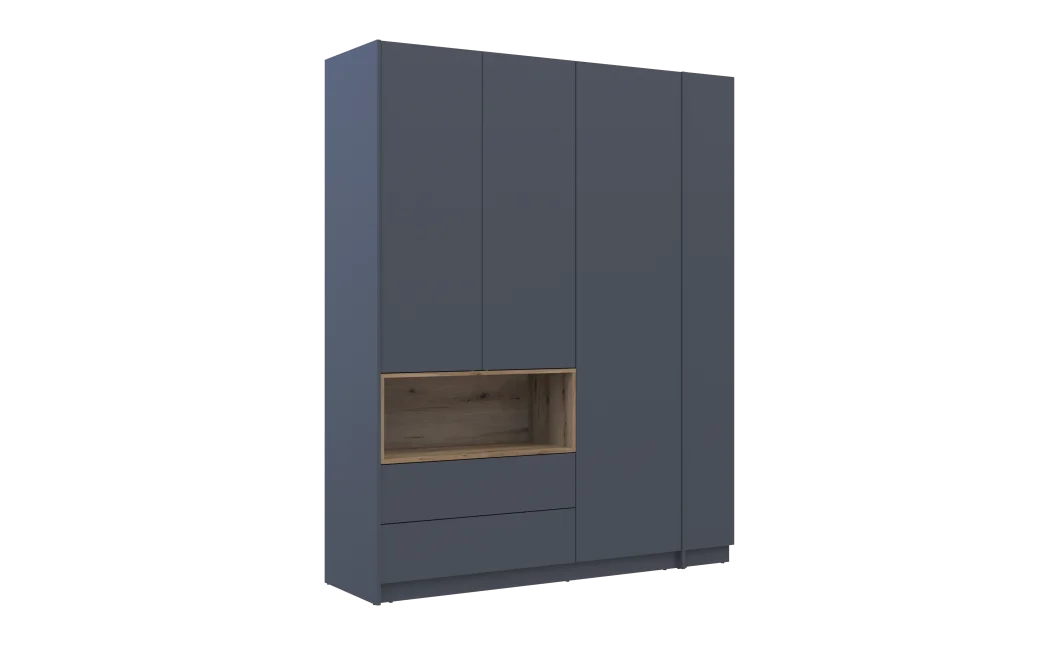 Šatní skříň s výklenkem a regálem Doros Dale Antracit/Dub Evok 3 dveře 178×52×220 (42005338)