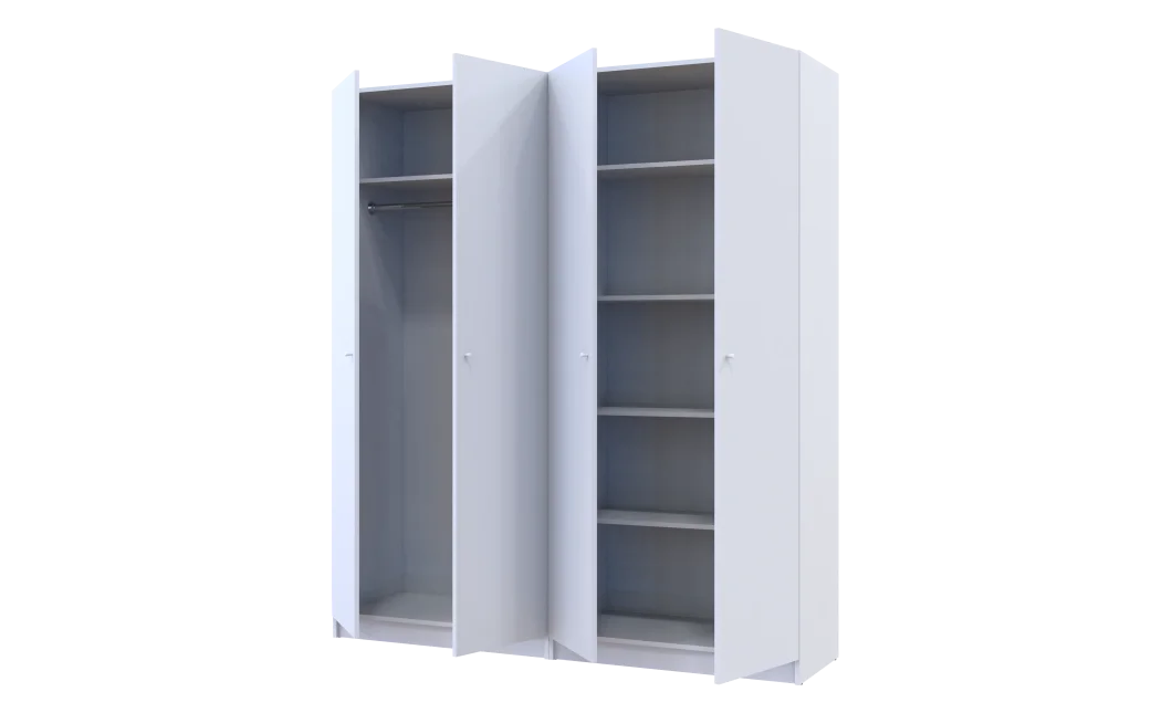 Set Doros Promo s policemi Bílá 2+2 dveře 180×48×204 (44900288)