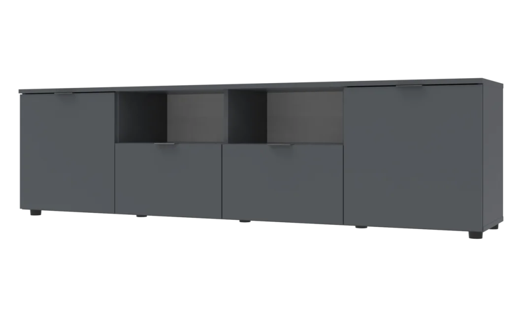 Komoda Doros Ron 4 Grafit 2 dveře 2 zásuvky 180 × 38 × 50 (44900234)