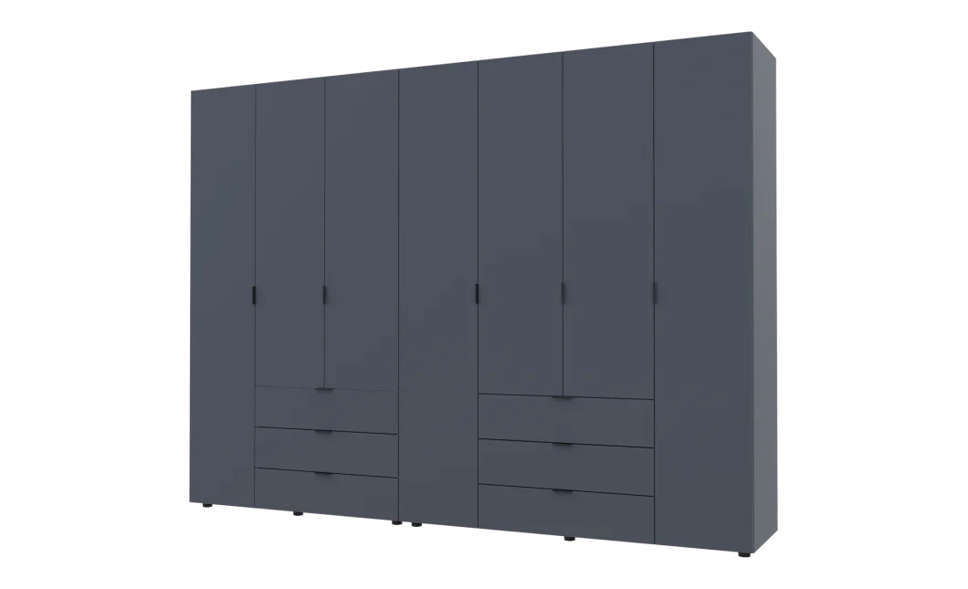 Šatní skříň na oblečení Doros Gelar set Grafit 3+4 dveře 271,2×49,5×203,4 (42002128)