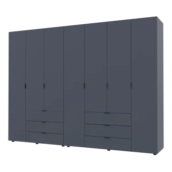 Šatní skříň na oblečení Doros Gelar set Grafit 3+4 dveře 271,2×49,5×203,4 (42002128)