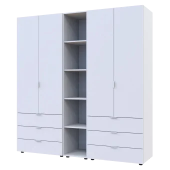 Set Doros Gelar s regálem Bílý 2+2 dveře 193,2 × 49,5 × 203,4 (42005031)