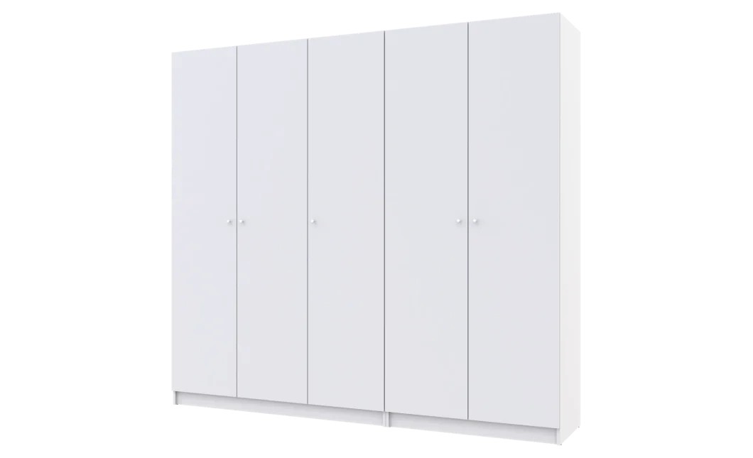 Skříň na oblečení Doros Promo Bílá 2+3 dveře 225×48×204 (42005004)