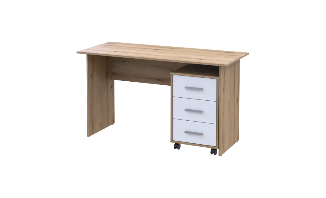 Kancelářský stůl Doros T3 Dub Evok/Bílý Dřevo 120 × 68 × 78 (41901064)