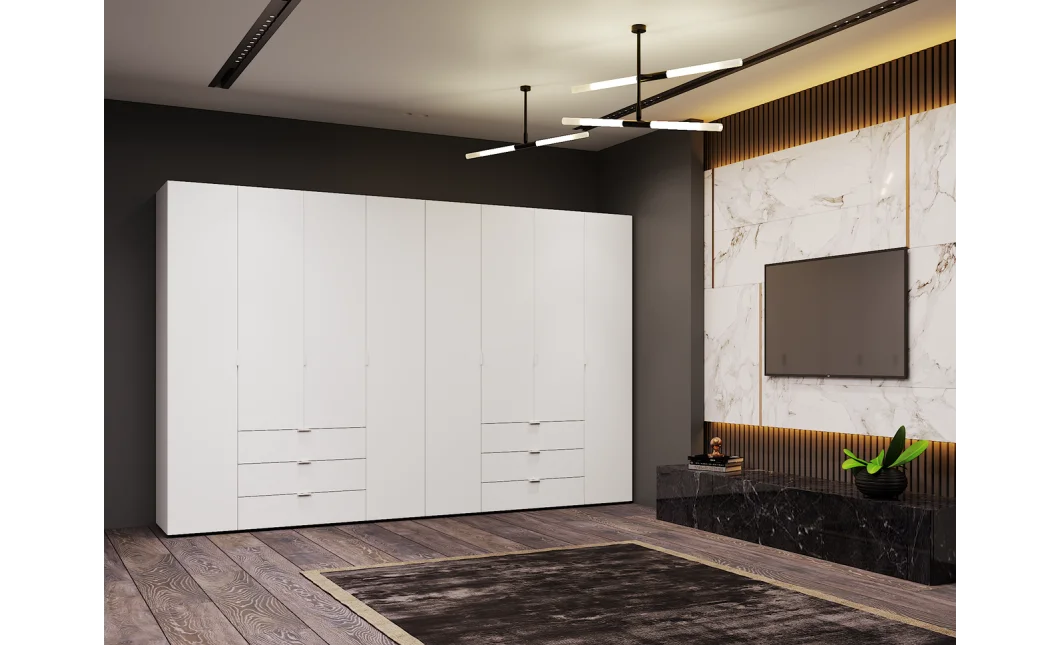 Šatní skříň na oblečení Doros Gelar set Bílá 4+4 dveře 310×49,5×203,4 (42002121)
