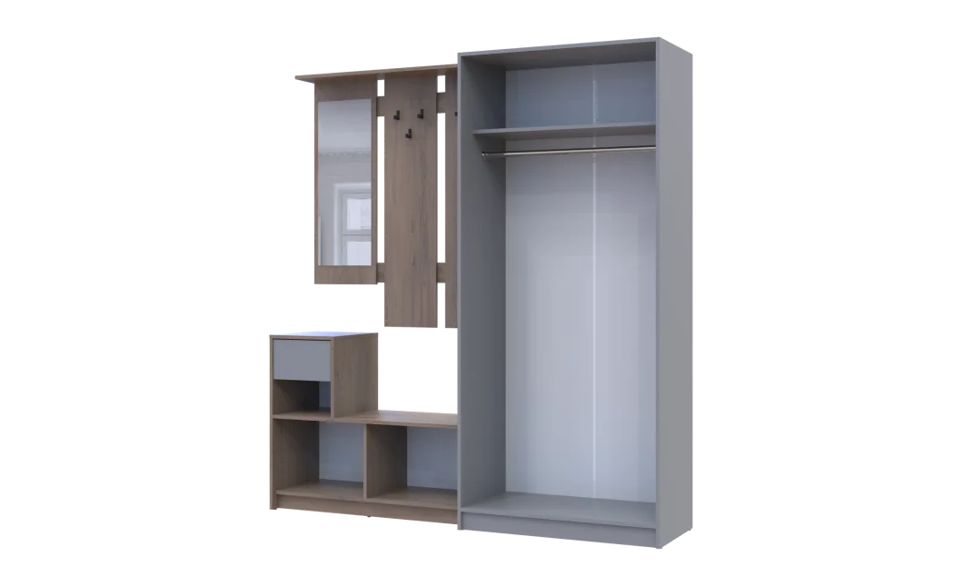Předsíň Bela a skříň Promo Cremona Cannolo/Šedá 2 DTD 190×48×204 (42005331)