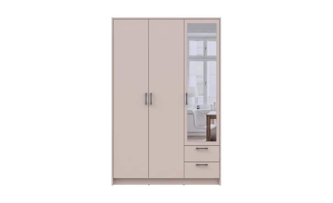 Šatní skříň Doros Rondy se zrcadlem Kašmír 3 dvere 121x52x195 (80738473)