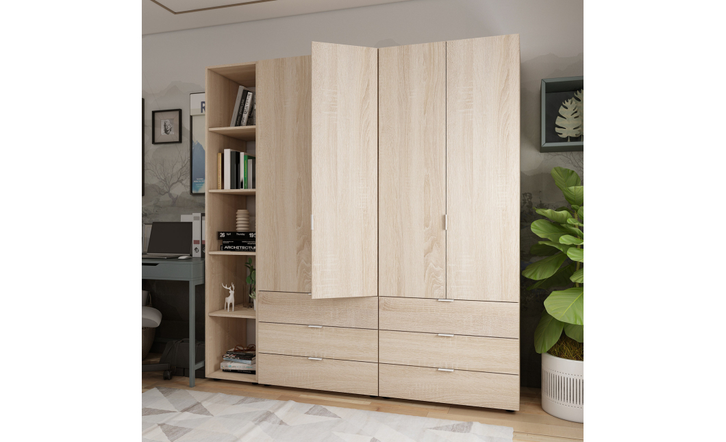 Set Doros Gelar s regálem Dub Sonoma 2+2 dveře 193,2 × 49,5 × 203,4 (42005044)