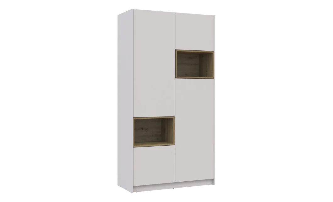 Skříň na oblečení s nikou Doros Dale Kašmír/Dub Artisan 2 dveře 115,2 × 52 × 220 (80737725)