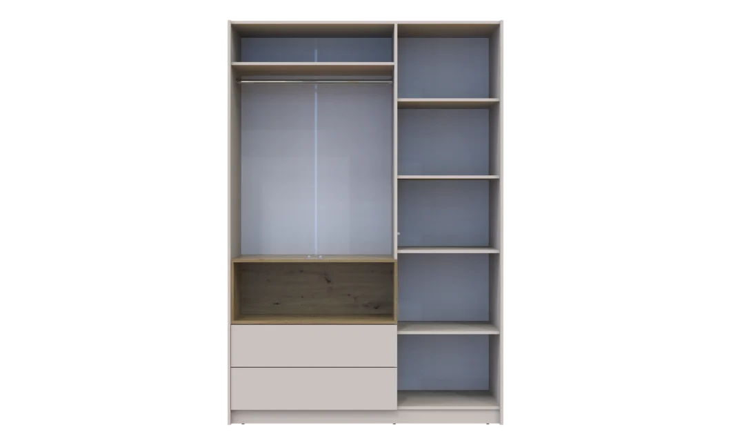 Skříň na oblečení s nikou Doros Dale Kašmír/Dub Artisan 3 dveře 150 × 52 × 220 (80737726)