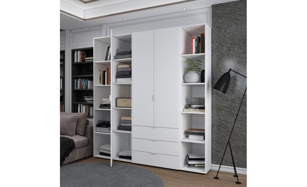 Set Doros Gelar se 2 regálů Bílý 3 dveře 192,6×49,5×203,4 (42005035)