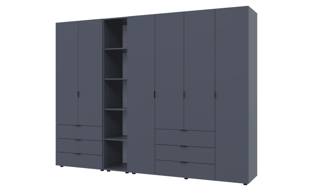Set Doros Gelar s regálem Grafit 2+4 dveře 270,7×49,5×203,4 (42005058)