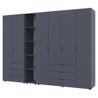 Set Doros Gelar s regálem Grafit 2+4 dveře 270,7×49,5×203,4 (42005058)